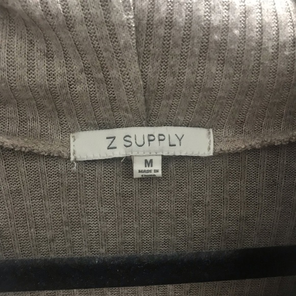 Z Supply Cowl Turtle Neck Sweater Ribbed Long Sleeve Medium Tan Beige - Picture 2 of 9